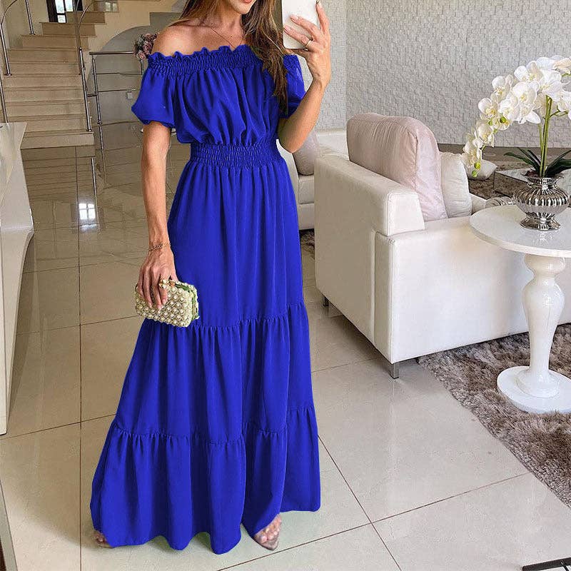 Women's Off-the-Shoulder Spring Short-Sleeve Maxi dress