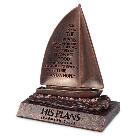 His Plans Moments of Faith Small Bronze Finish Sculpture