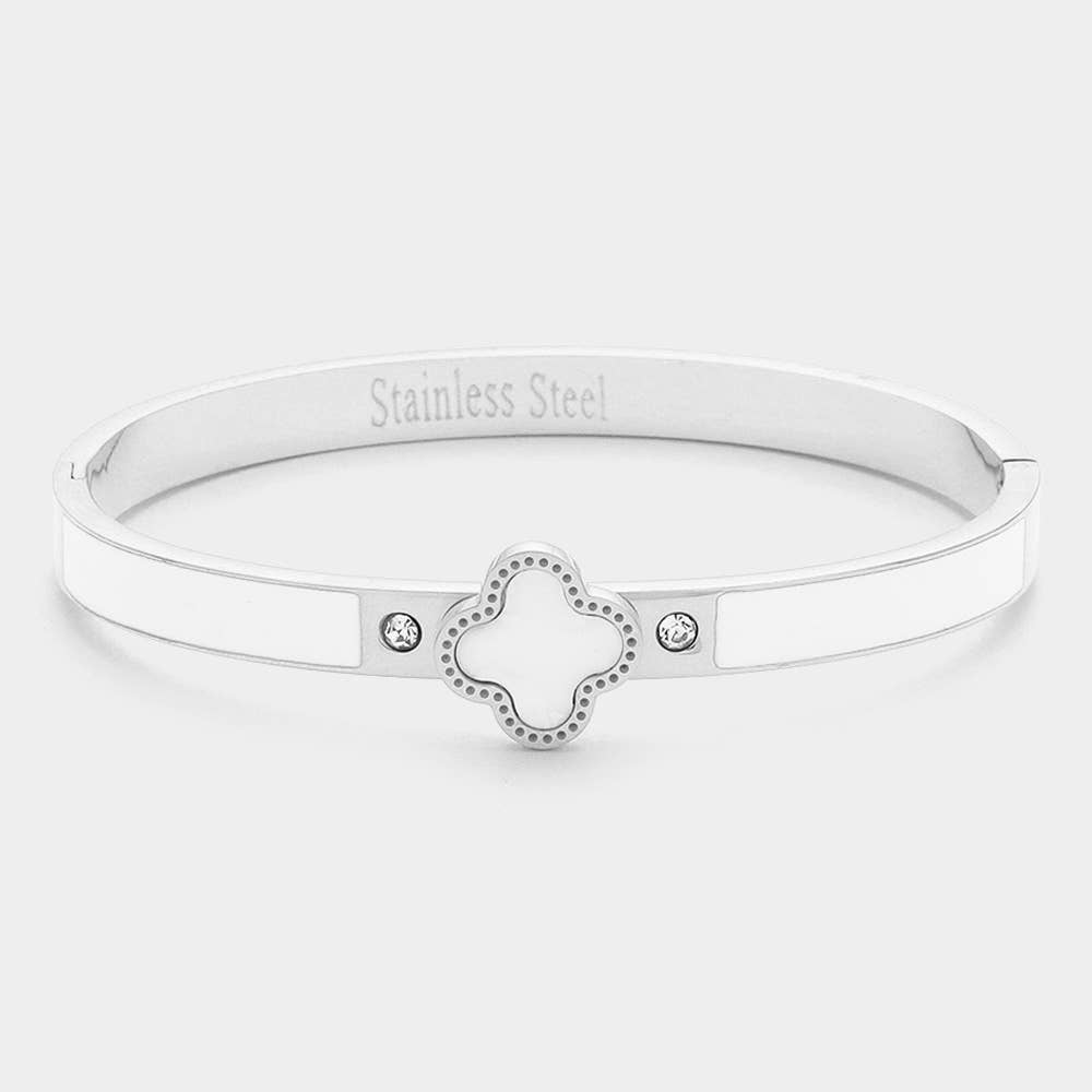 Quatrefoil Hinged Bracelet
