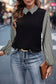 Houndstooth Collar Long Sleeve Blouse