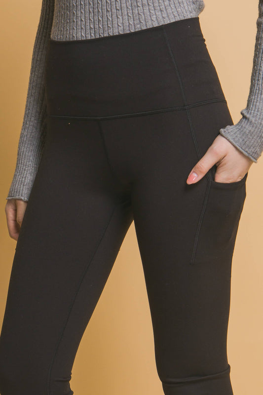High Waisted Flared Leggins With Side Pockets