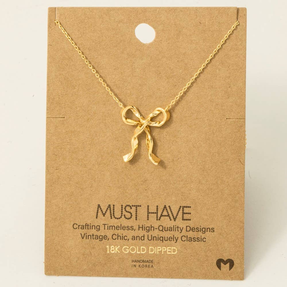 Ribbon Bow Pendant Necklace