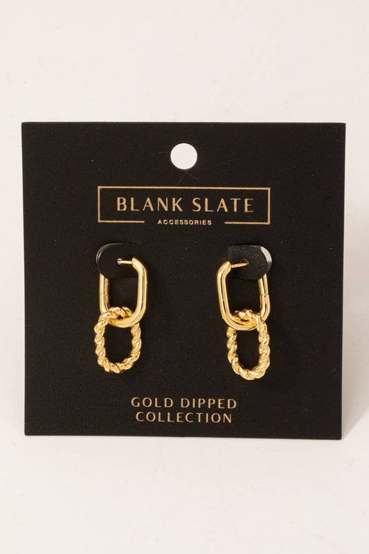 Oval Hoop Dangle Earrings