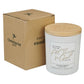 Glass Candle w/Bamboo Lid White God Works Rom. 8:28