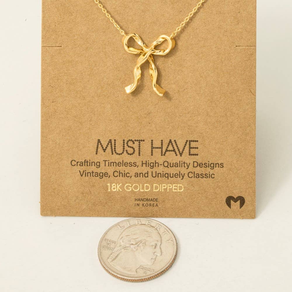 Ribbon Bow Pendant Necklace